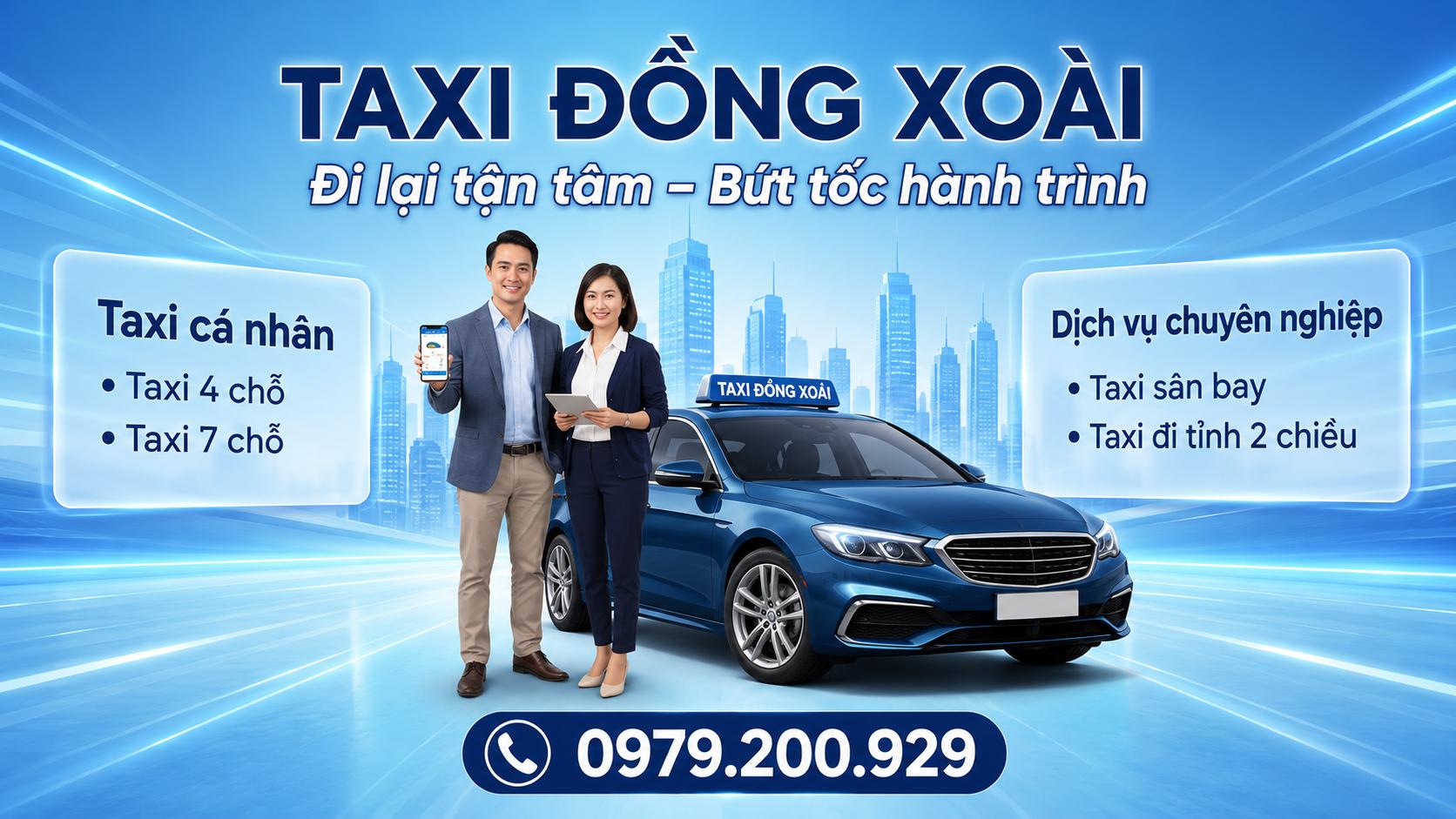 Taxi 7 chỗ Đồng Xoài phục vụ nhóm khách và gia đình