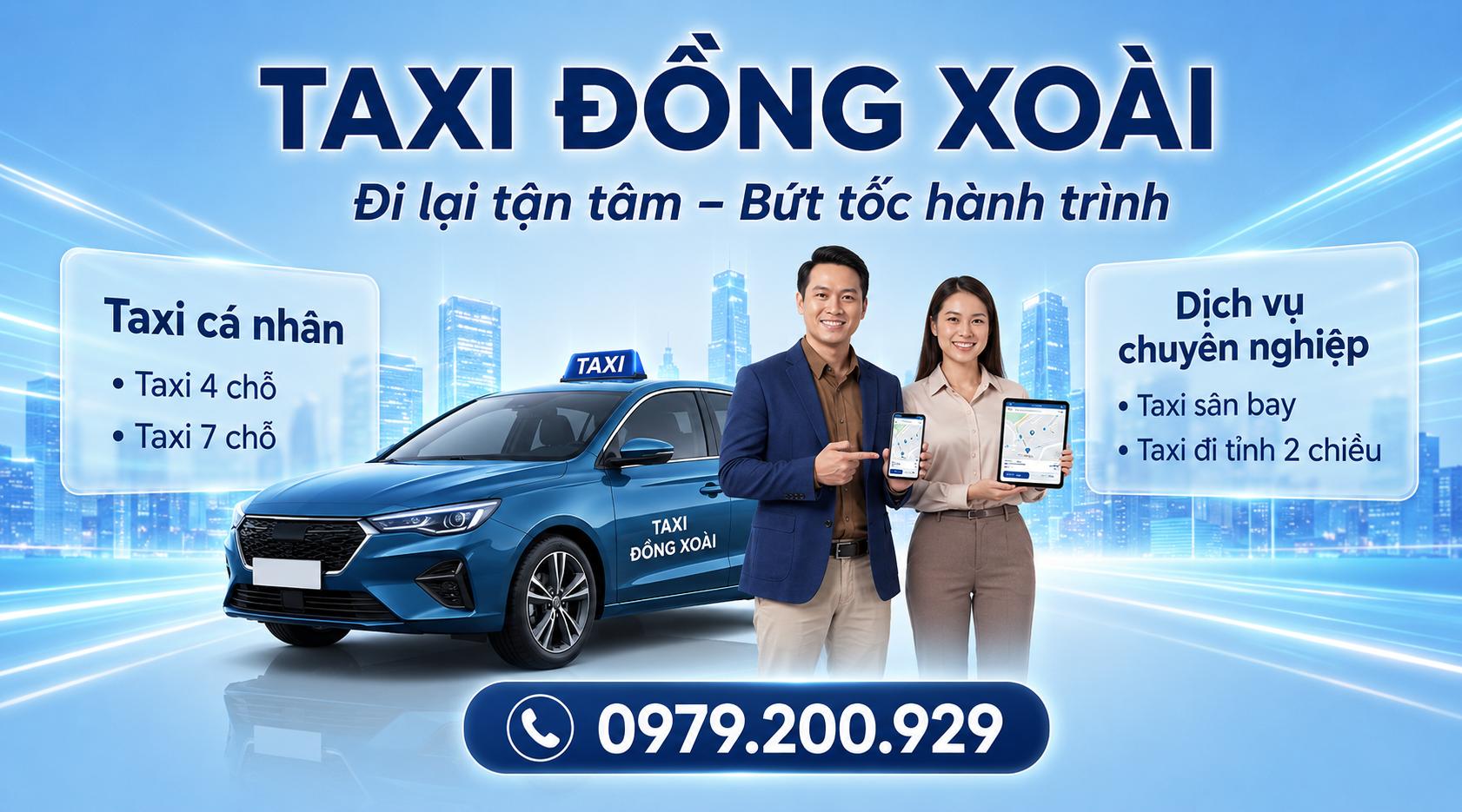 Taxi liên tỉnh Đồng Xoài nhận chuyến đường dài đi các tỉnh lân cận